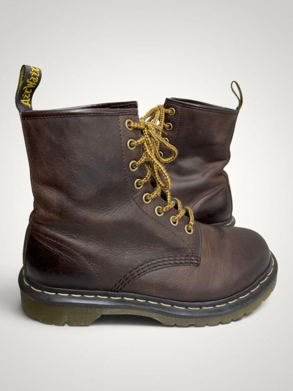 Dr. Martens Women's 7 Dark Brown Crazy Horse Leather 1460W 8-Eye Combat Boots
